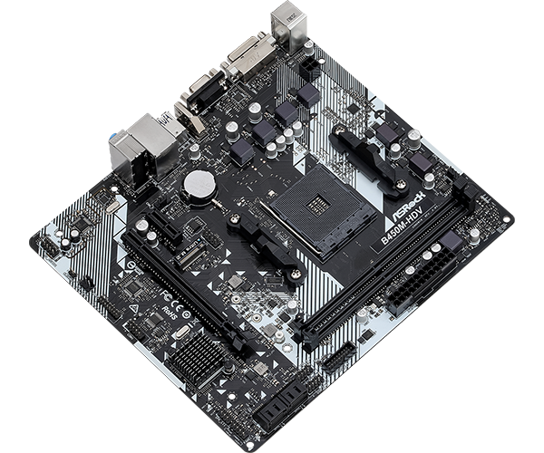 PLACA ASROCK B450M-HDV R4.0, AM4 AMD, DDR4 64GB-3200MHZ, M.2 PCIE GEN3 X4, HDMI.