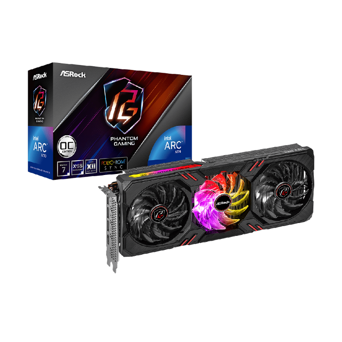 TARJETA GRAFICA ASROCK INTEL ARC A770 PHANTOM GAMING, 8GB, DDR6, 256-BIT, PCI EXPRESS 4.0