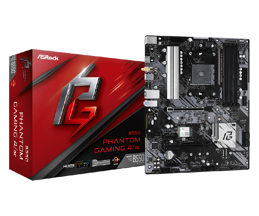 PLACA ASROCK B550 PHANTOM GAMING 4/AC, AMD AM4, DDR4 4733+ (OC), M.2(PCIE GEN4 X4), PCIE 4.0.