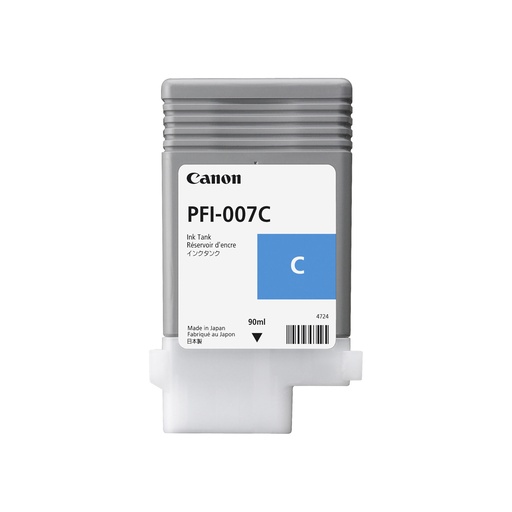 [FAICAV2144C001AA] CARTUCHO DE TINTA CANON PFI-007C CYAN, 90ML, DYE.
